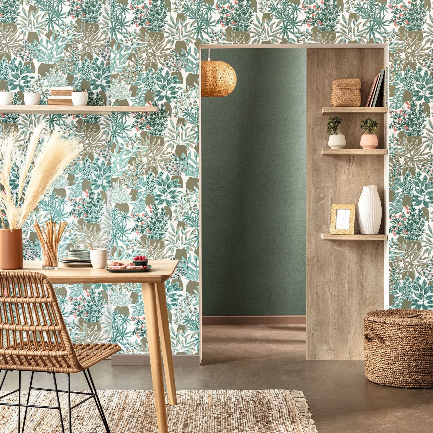 Thalie Wallpaper - Kaki Rose - Caselio - 103637244 - Premier Wallcovering