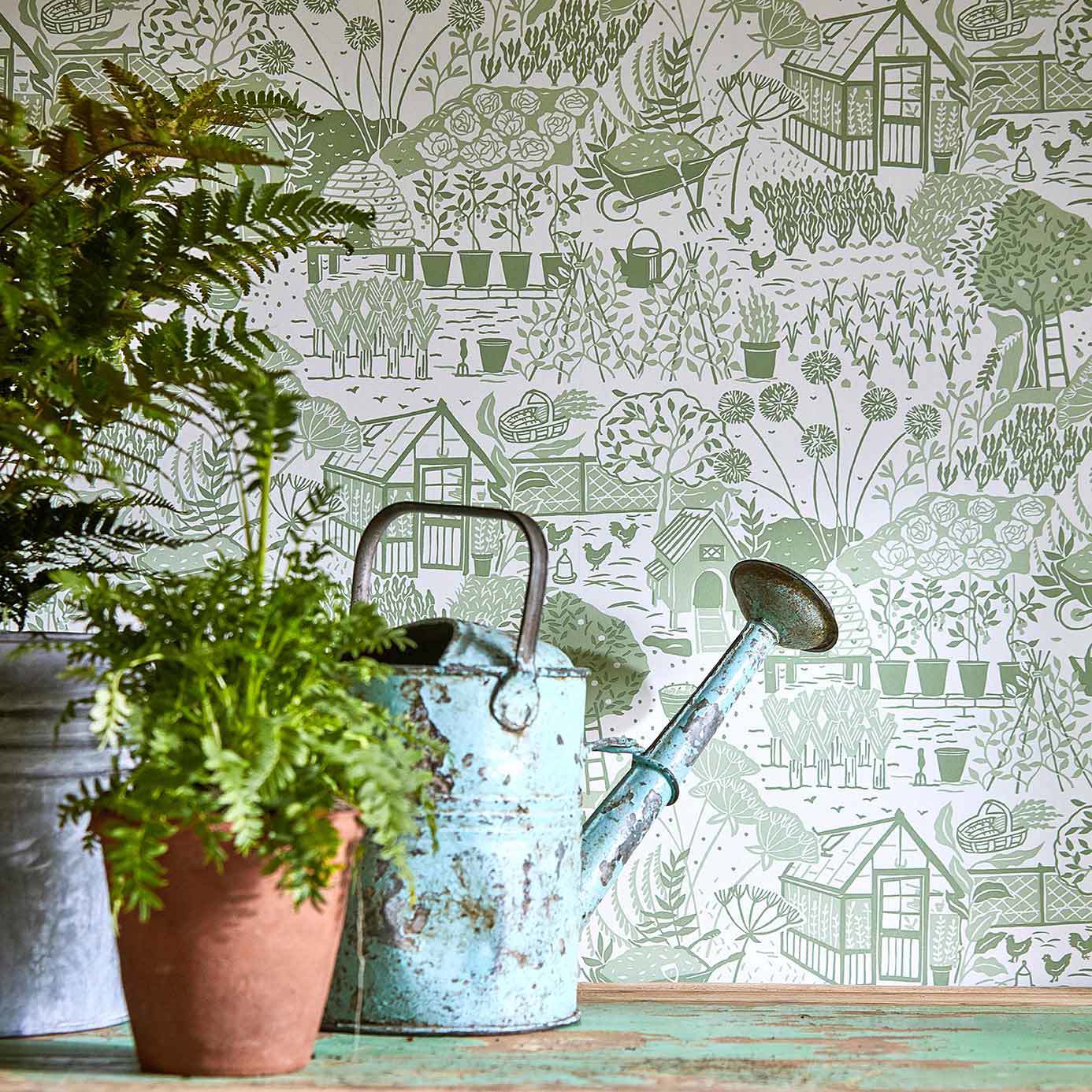 The Allotment Wallpaper - Fennel - Sanderson - DHPO216351 - Premier Wallcovering