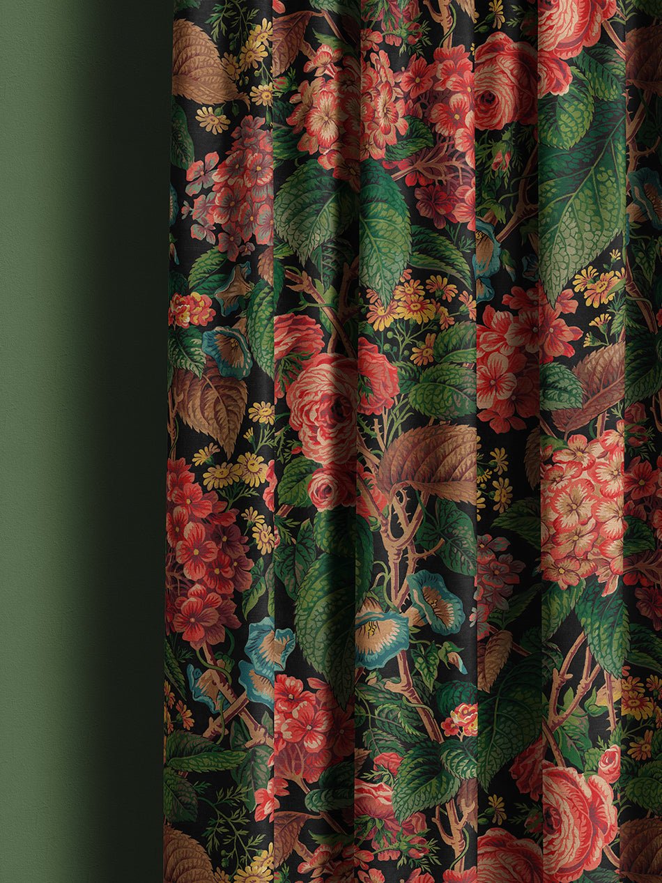 The Brambles Recycled Velvet Fabric - Somerset Green - Divine Savages - DVS160-BRAMB-SOM-GRN-VEL-MET - Premier Wallcovering