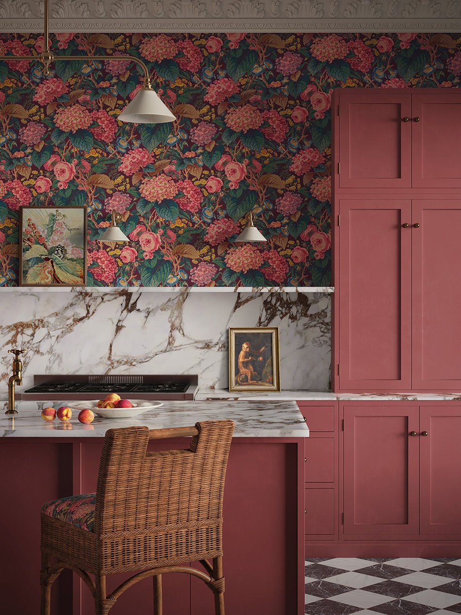 The Brambles Wallpaper - Mulberry - Divine Savages - DVS159-BRAMB-MULB-WR - Premier Wallcovering