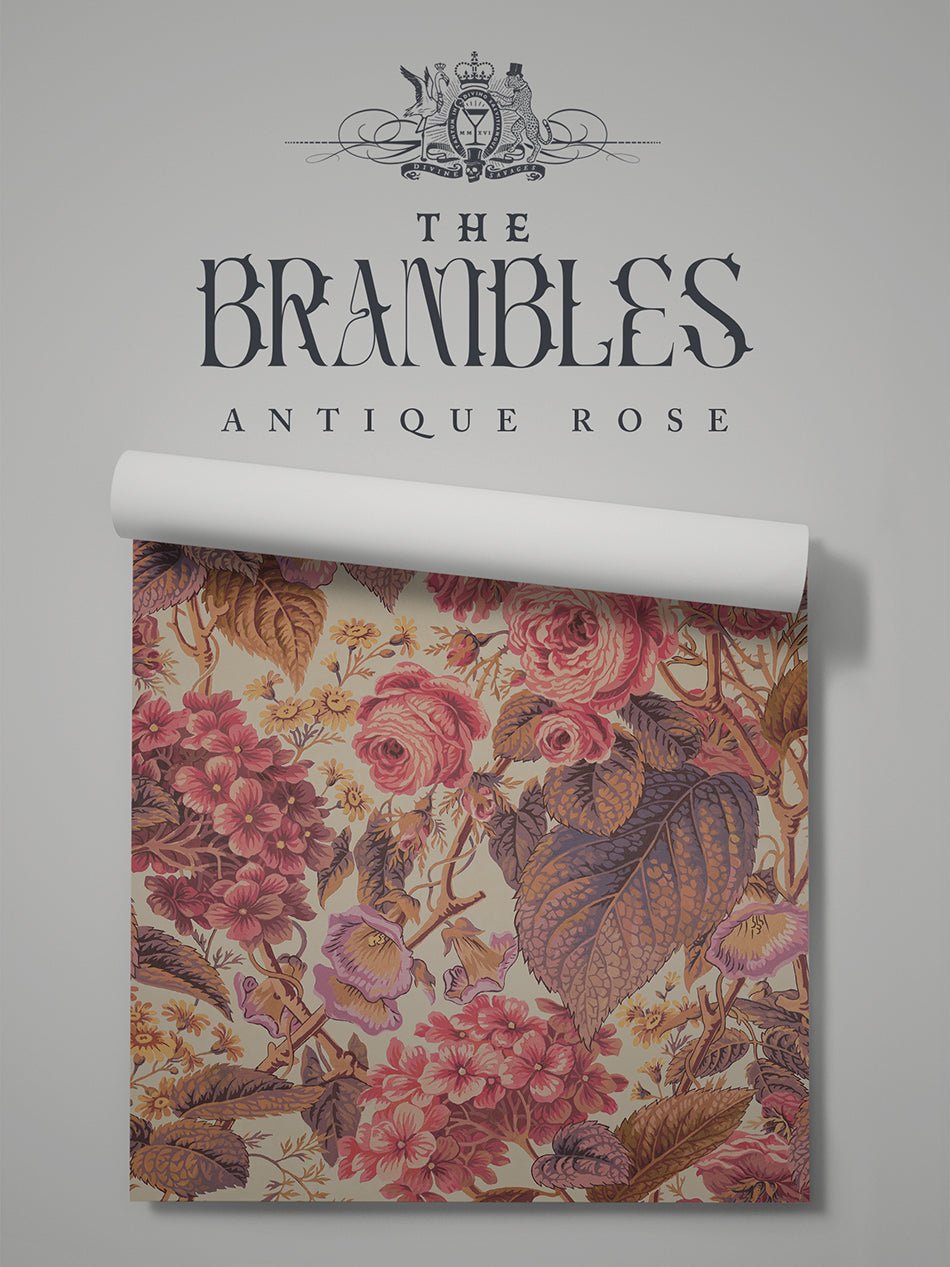 The Brambles Wallpaper - Antique Rose - Divine Savages - DVS162-BRAMB-ANT-ROSE-WR - Premier Wallcovering