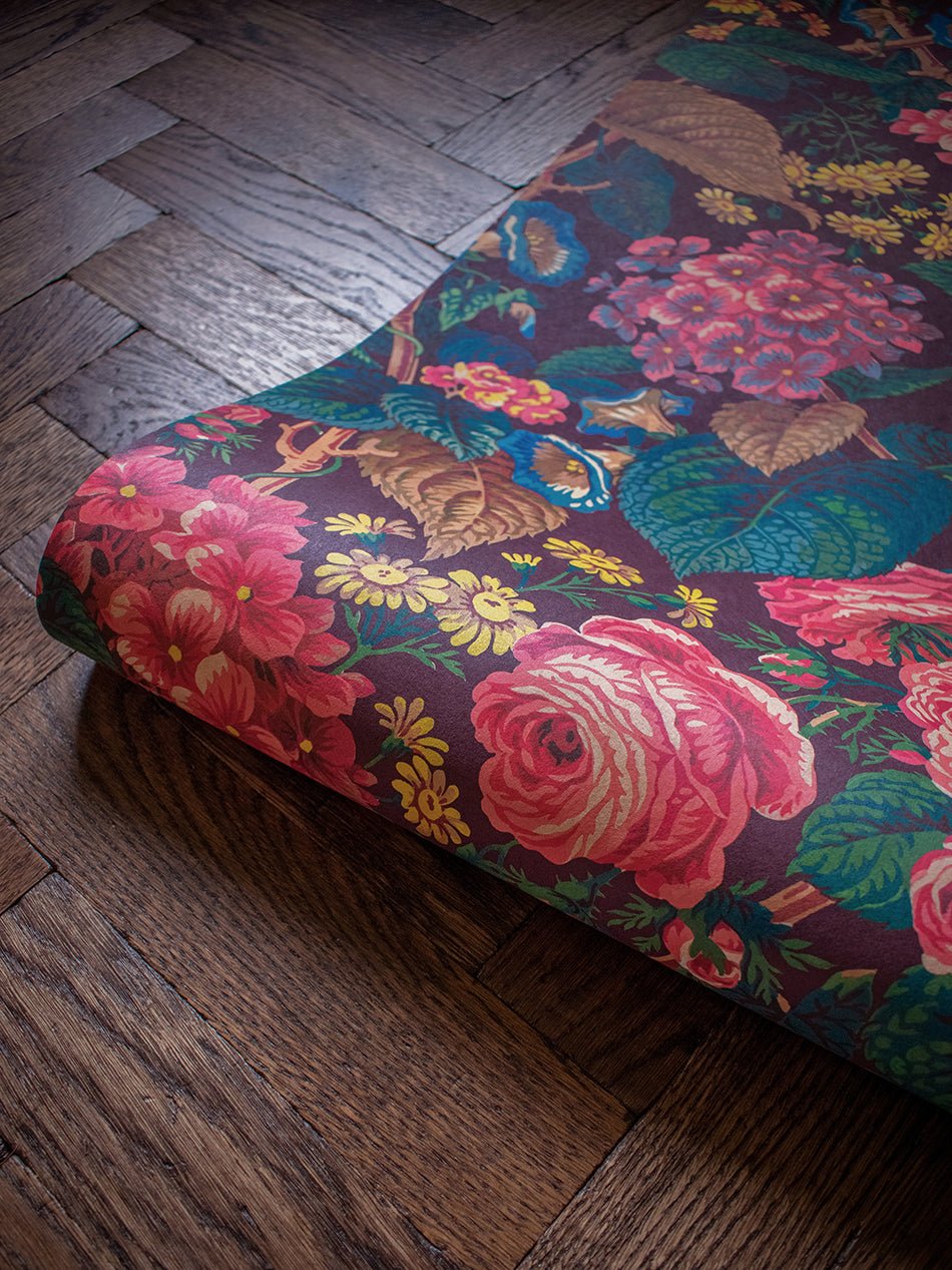 The Brambles Wallpaper - Mulberry - Divine Savages - DVS159-BRAMB-MULB-WR - Premier Wallcovering