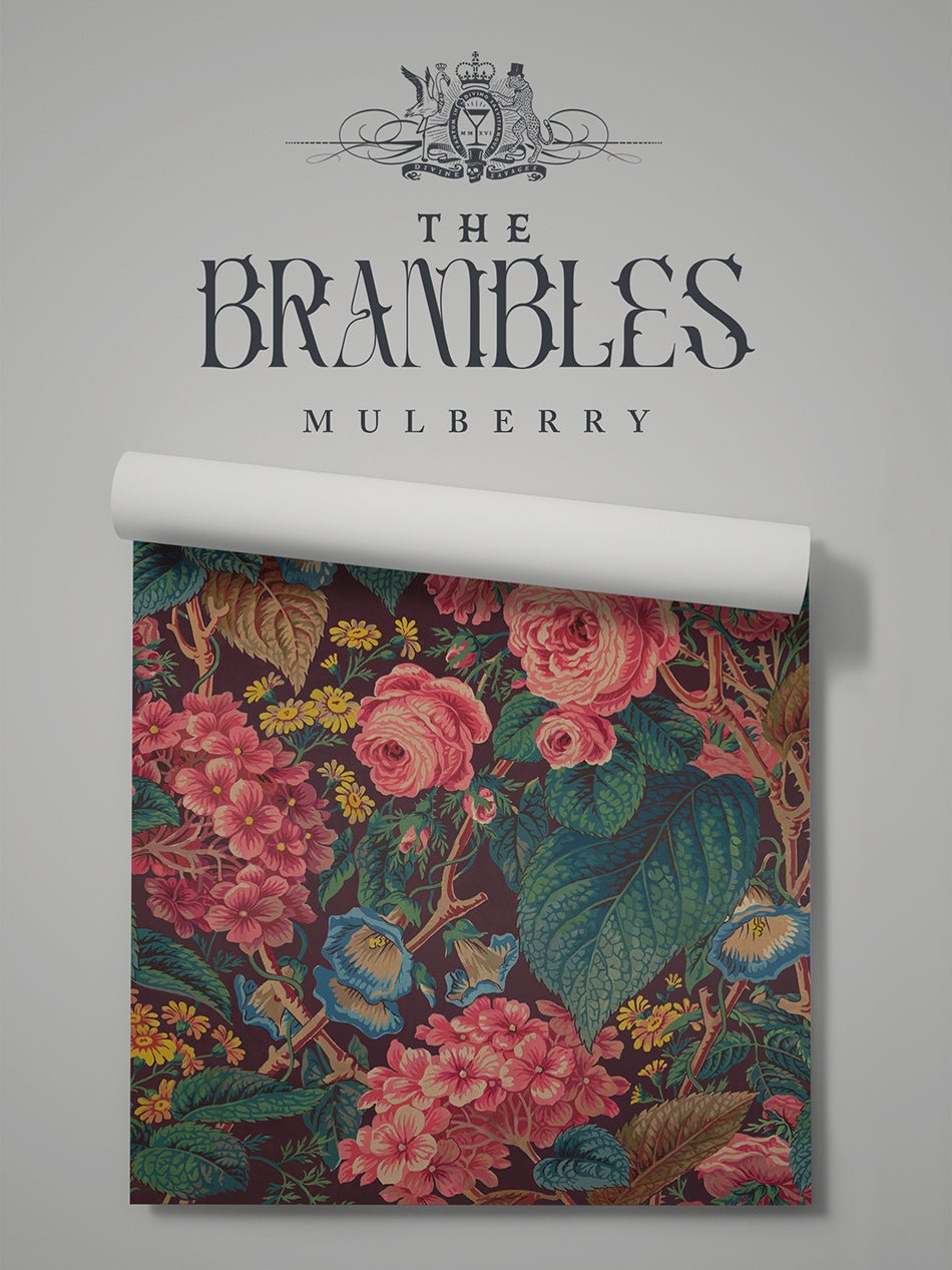 The Brambles Wallpaper - Mulberry - Divine Savages - DVS159-BRAMB-MULB-WR - Premier Wallcovering