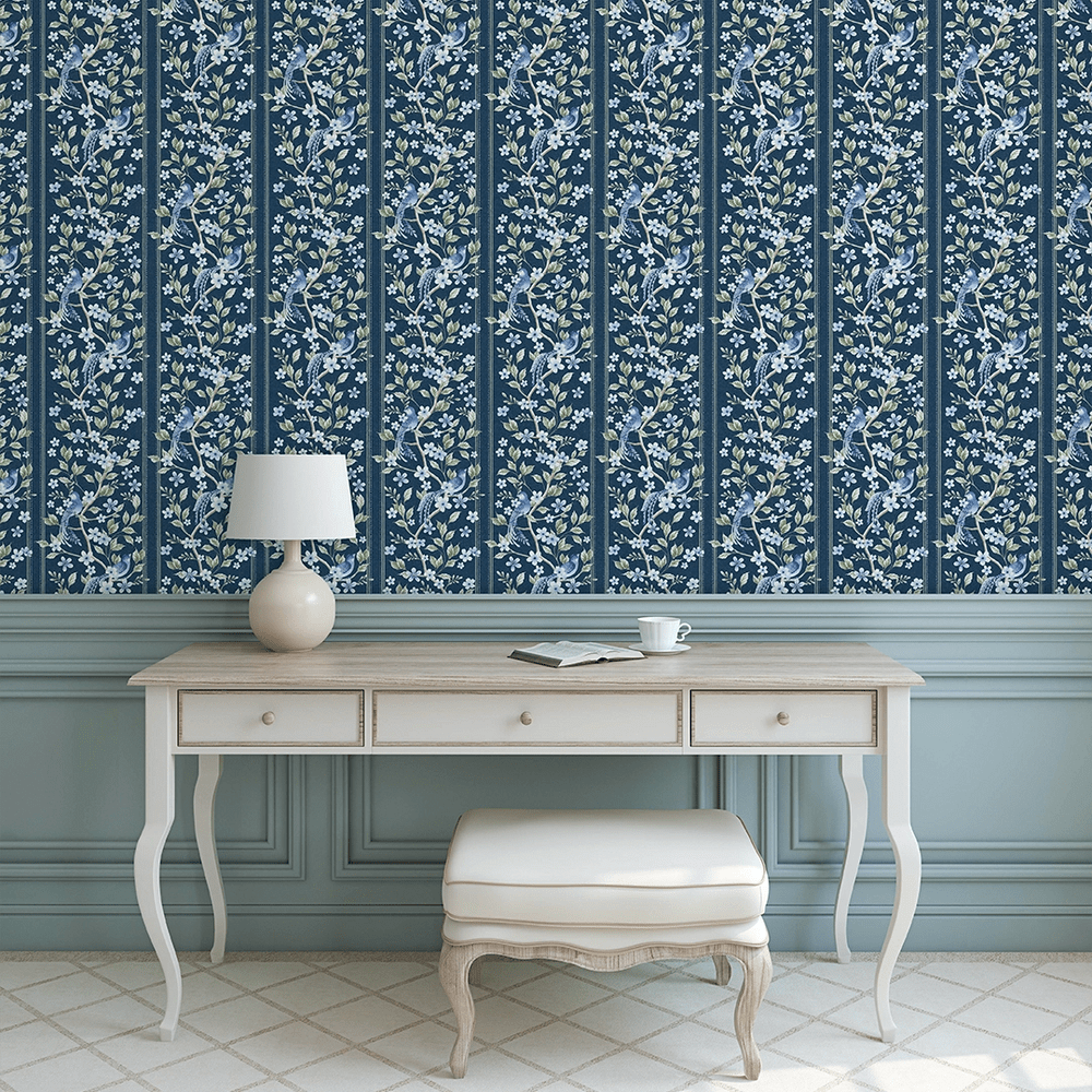 The Enchanted Garden Wallpaper - Navy - LAN100398 - Lucie Annabel - Premier Wallcovering