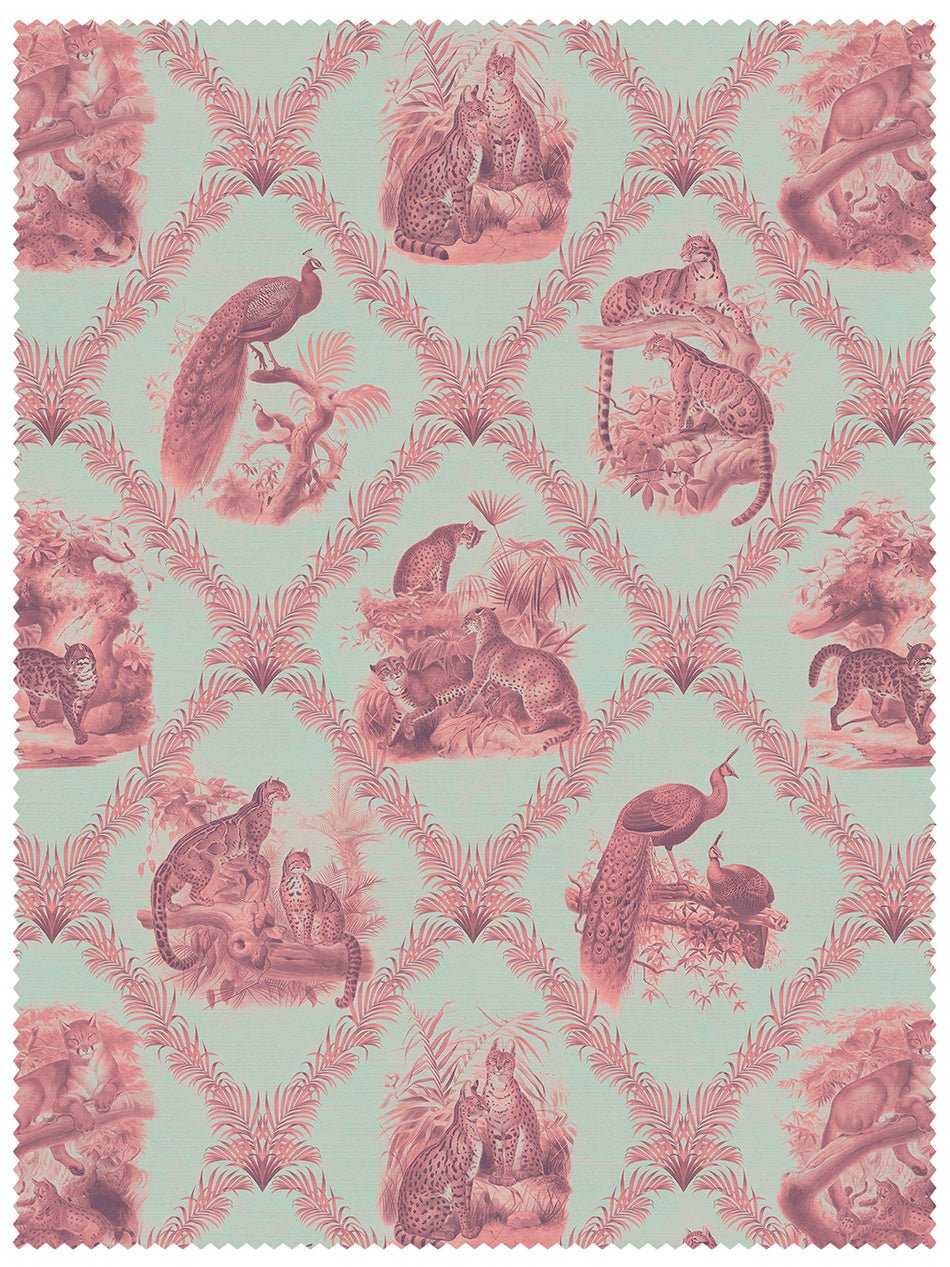 The Fierce & The Fabulous Recycled Velvet Fabric - Pink Panthera - Divine Savages - DVS132-FFAB-PINK-VEL-MET - Premier Wallcovering