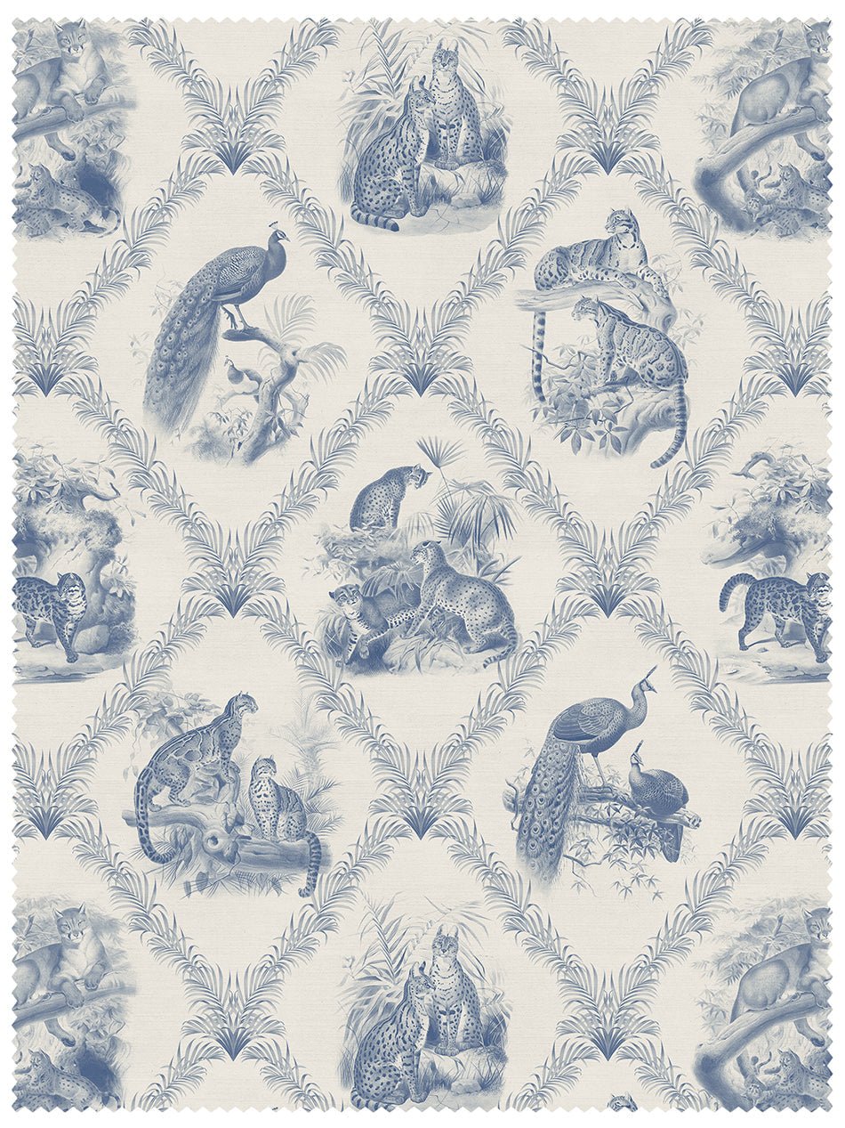 The Fierce & The Fabulous Recycled Velvet Fabric - Heritage Blue - Divine Savages - DVS129-FFAB-BLU-VEL-MET - Premier Wallcovering