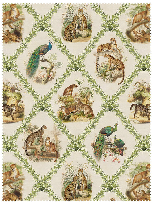 The Fierce & The Fabulous Recycled Velvet Fabric - Archive Green - Divine Savages - DVS128-FFAB-GRE-VEL-MET - Premier Wallcovering