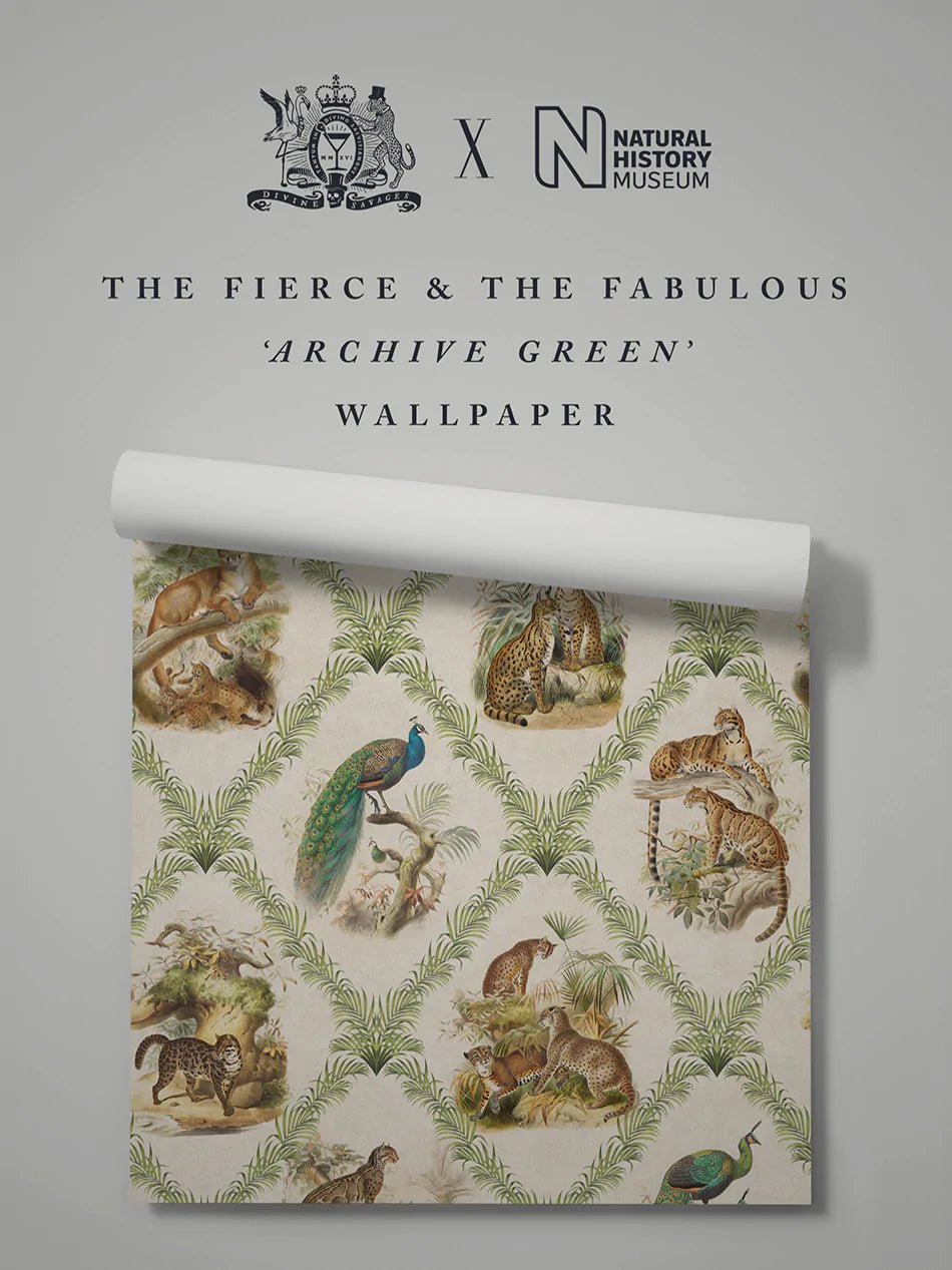The Fierce & The Fabulous Wallpaper - Archive Green - Divine Savages - DVS128-FFAB-GRE-WR - Premier Wallcovering