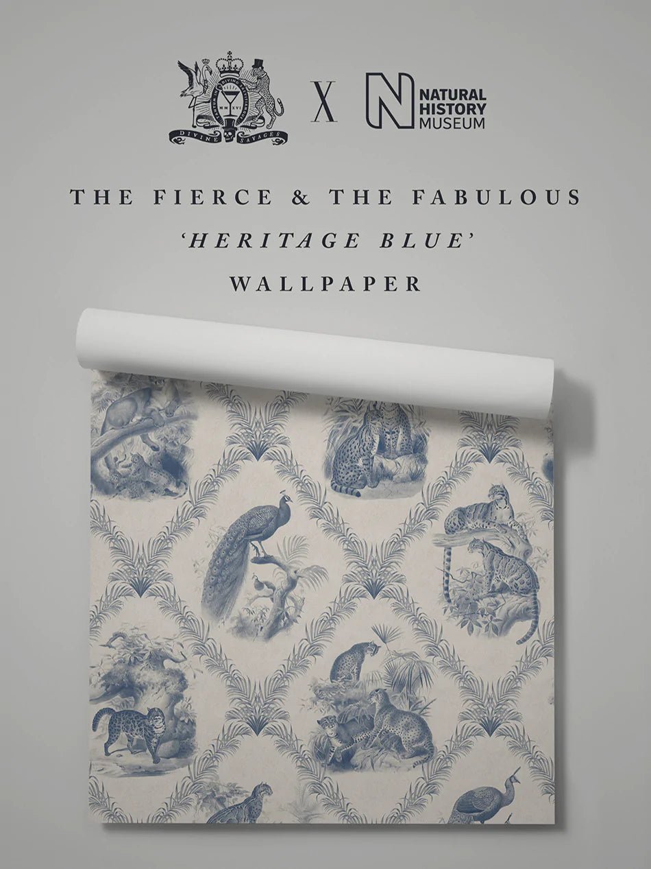 The Fierce & The Fabulous Wallpaper - Heritage Blue - Divine Savages - DVS129-FFAB-BLU-WR - Premier Wallcovering