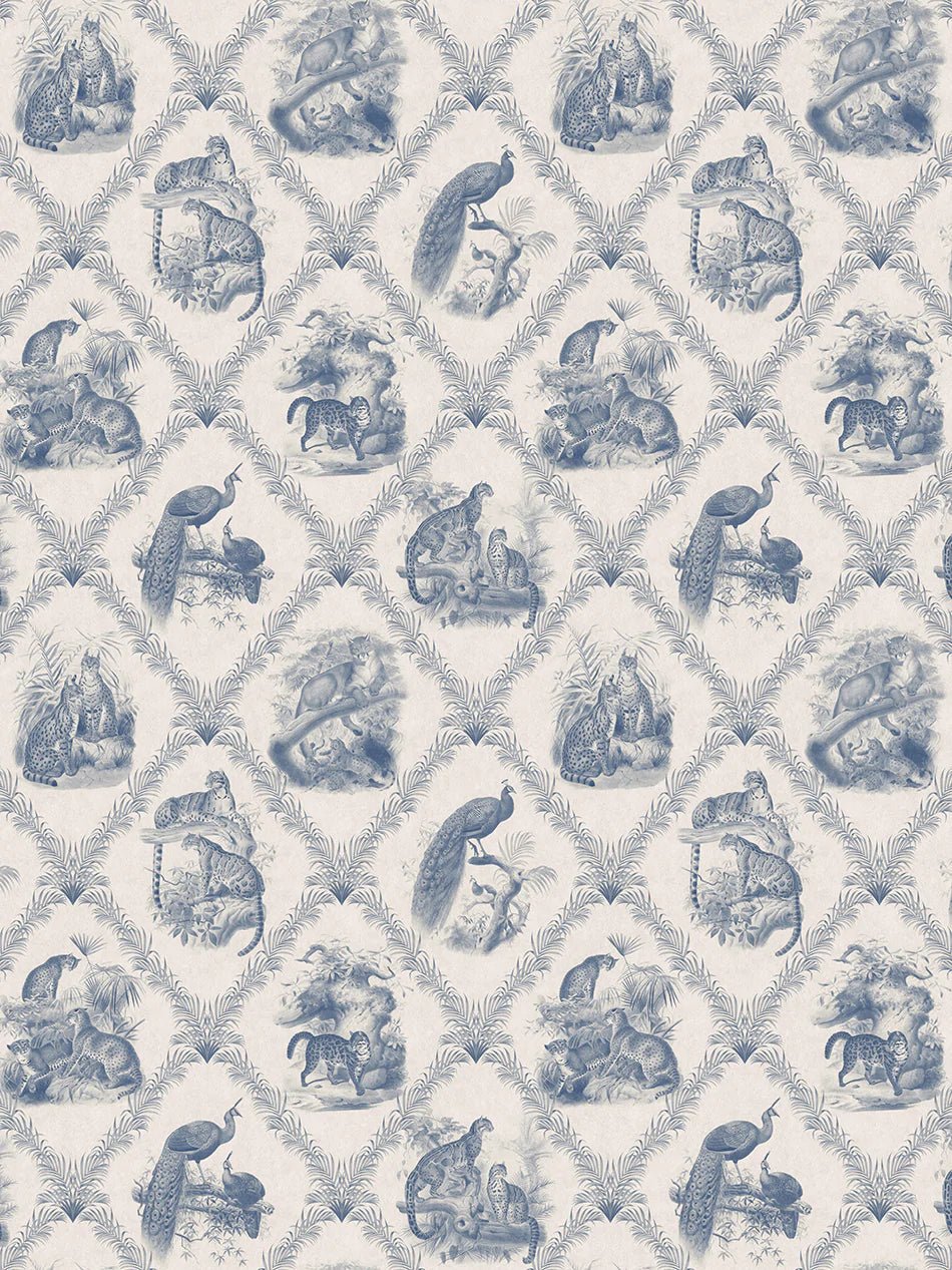 The Fierce & The Fabulous Wallpaper - Heritage Blue - Divine Savages - DVS129-FFAB-BLU-WR - Premier Wallcovering