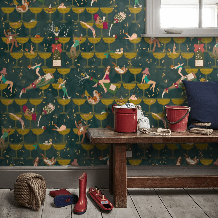 The Grand Pour Wallpaper - Dirty Olive - Brand McKenzie - BMGI006/09B - Premier Wallcovering