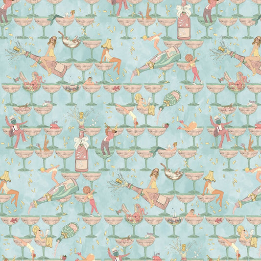 The Grand Pour Wallpaper - Aqua Miami - Brand McKenzie - BMGI006/09A - Premier Wallcovering