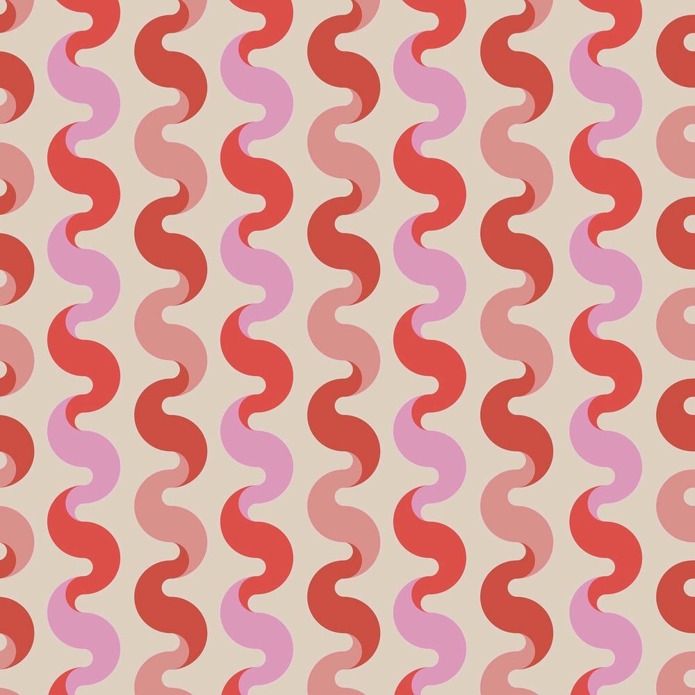 The Hippie Shake Wallpaper - Vintage Pink & Poison Apple - Lust Home - LH900522 - Premier Wallcovering
