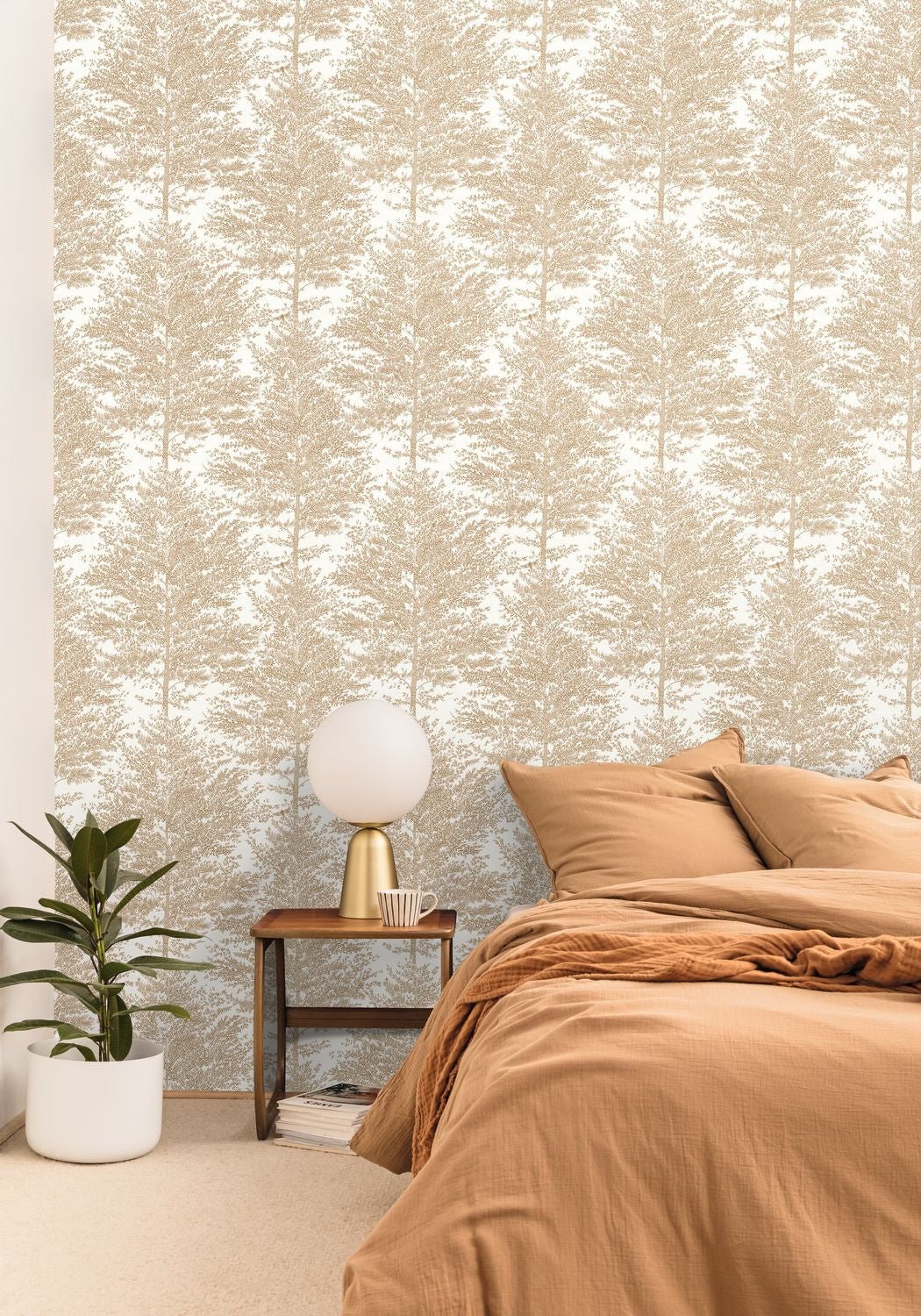 The Place To Bed Cosy Nest Wallpaper - Blanc Or - Caselio - 101801024 - Premier Wallcovering