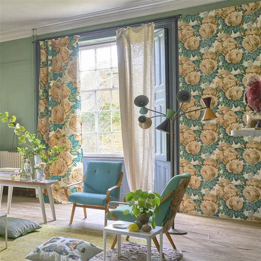 The Rose Wallpaper - Sepia - John Derian - PJD6002/01 - Premier Wallcovering