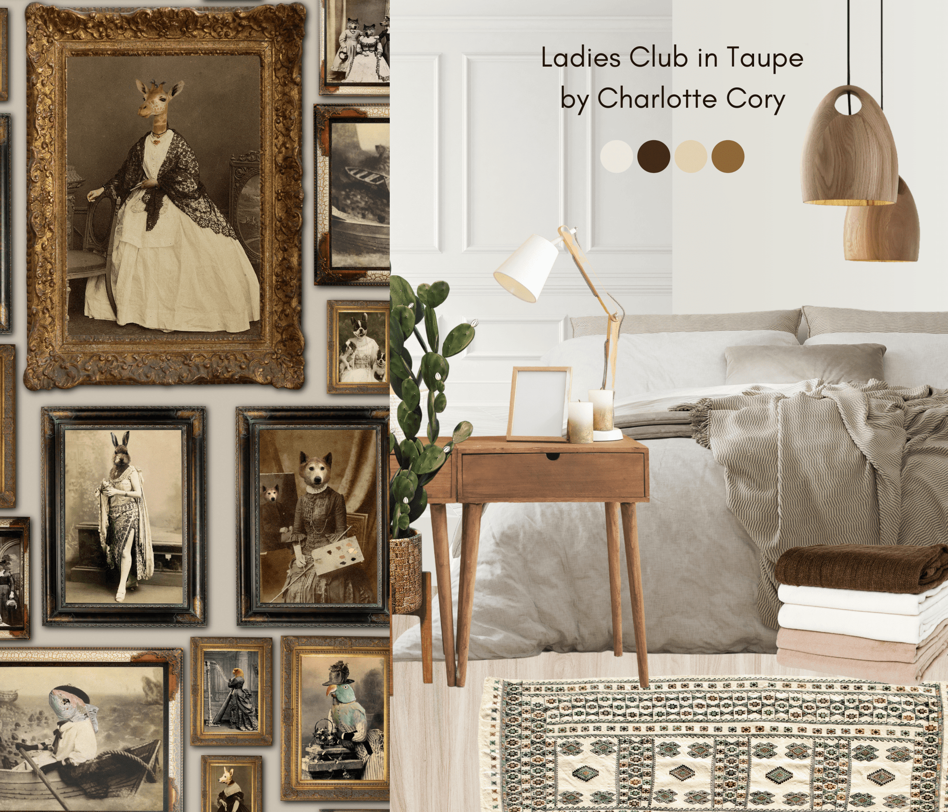The Soiree Wallpaper - Taupe - The Graduate Collection - CC1LADIESTAUPE - Premier Wallcovering