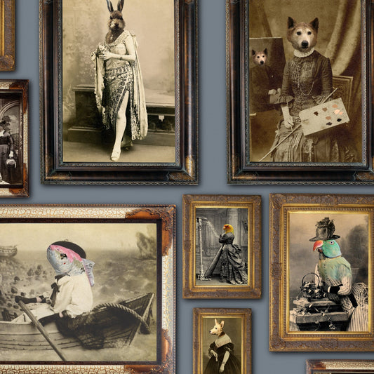 The Soiree Wallpaper - Blue - The Graduate Collection - CC1LADIESBLUE - Premier Wallcovering