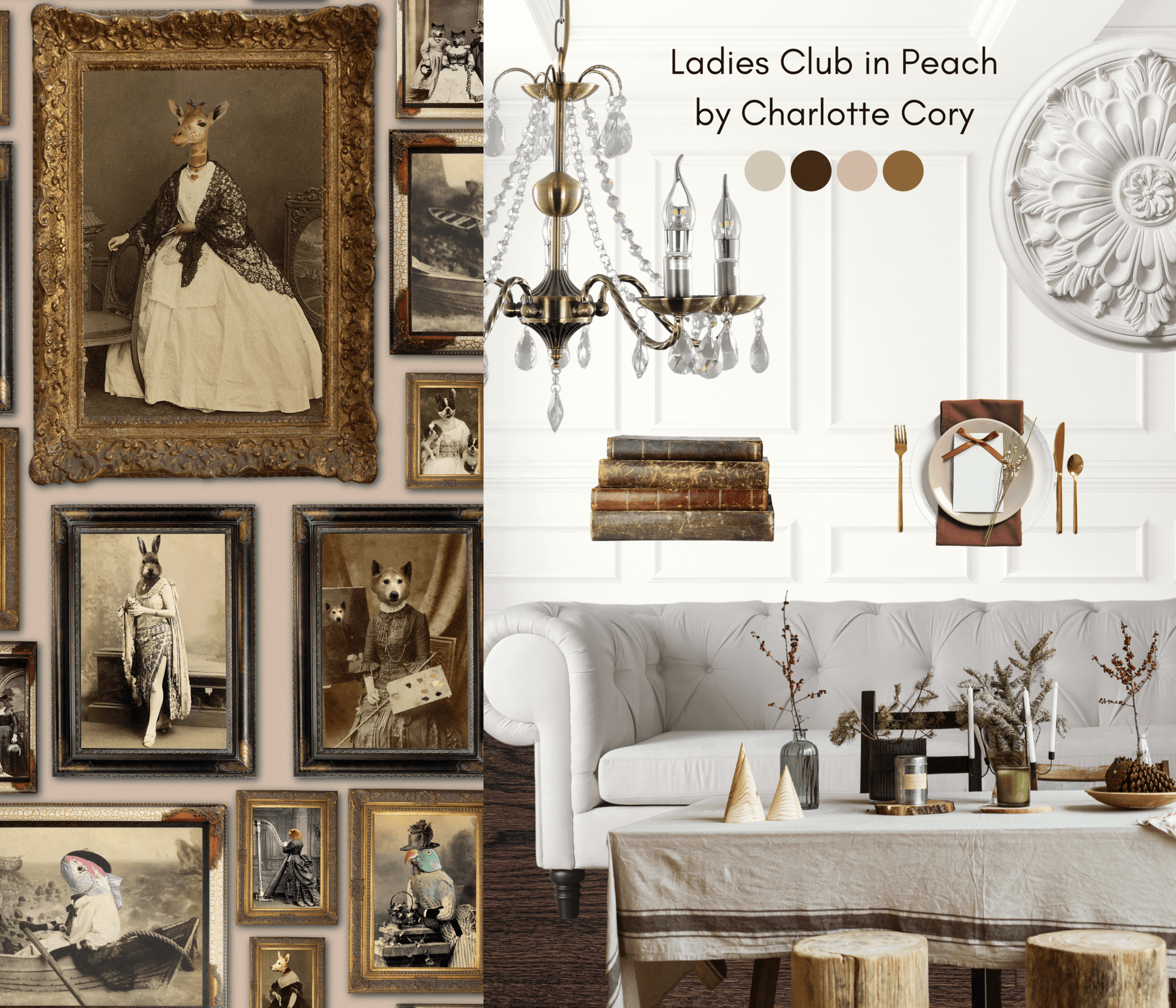 The Soiree Wallpaper - Peach - The Graduate Collection - CC1LADIESPEACH - Premier Wallcovering