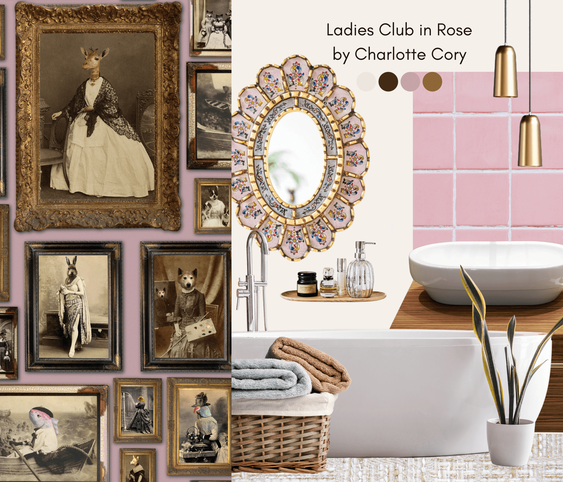 The Soiree Wallpaper - Rose - The Graduate Collection - CC1LADIESROSE - Premier Wallcovering