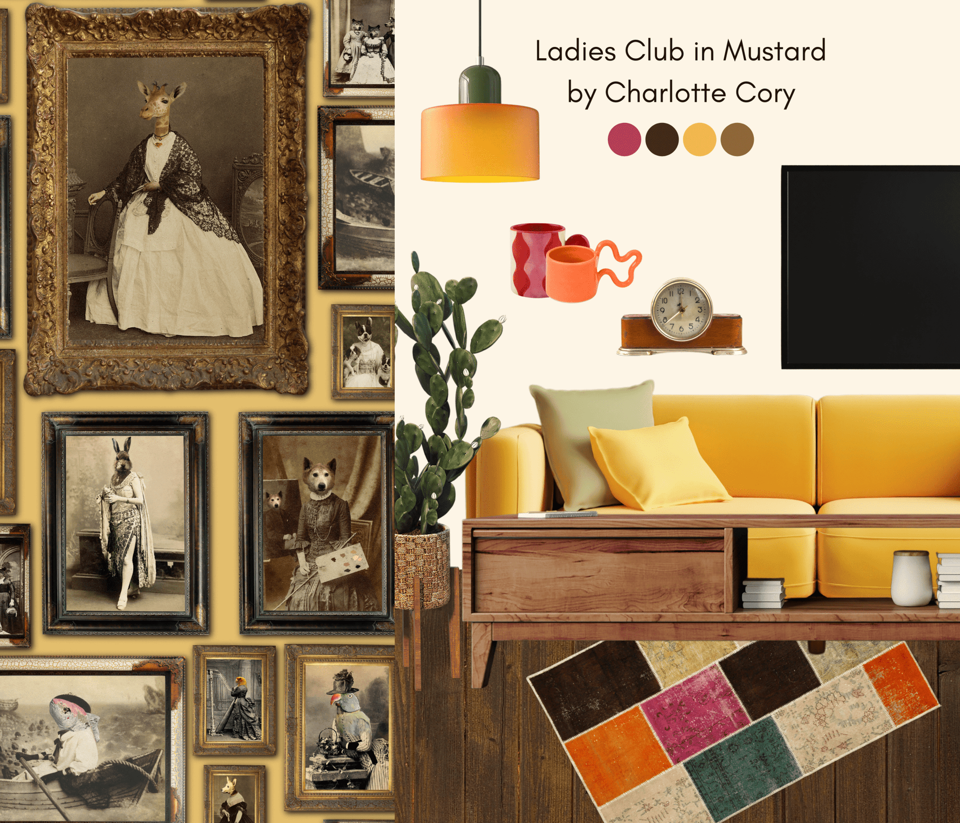 The Soiree Wallpaper - Mustard - The Graduate Collection - CC1LADIESMUSTARD - Premier Wallcovering