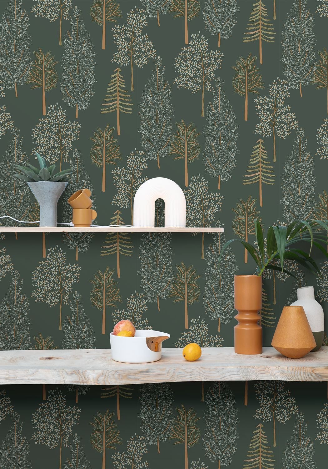 The Tree House Wallpaper - Vert Kaki - Caselio - 102957773 - Premier Wallcovering