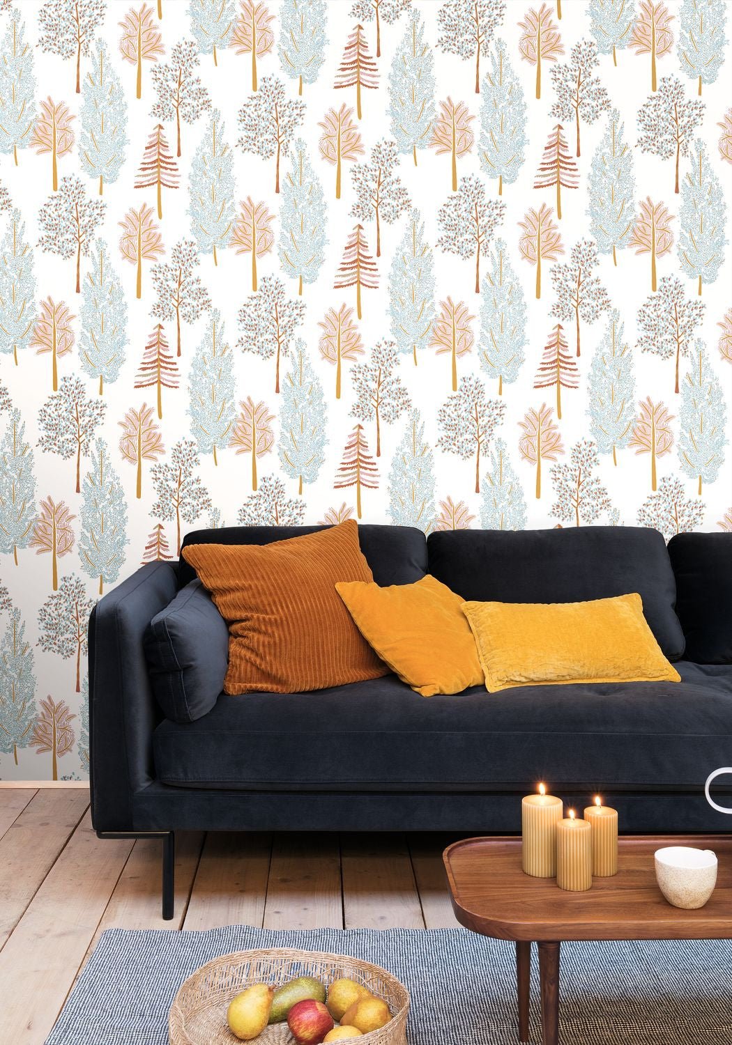 The Tree House Wallpaper - Bleu - Caselio - 102956023 - Premier Wallcovering