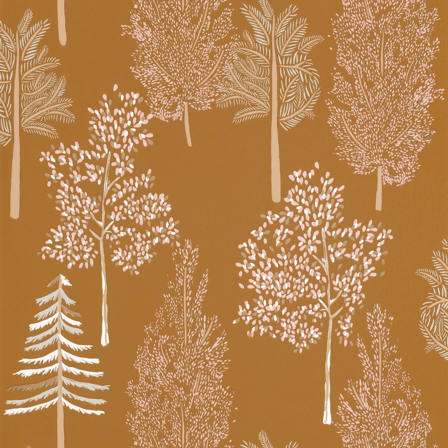 The Tree House Wallpaper - Ocre - Caselio - 102952237 - Premier Wallcovering