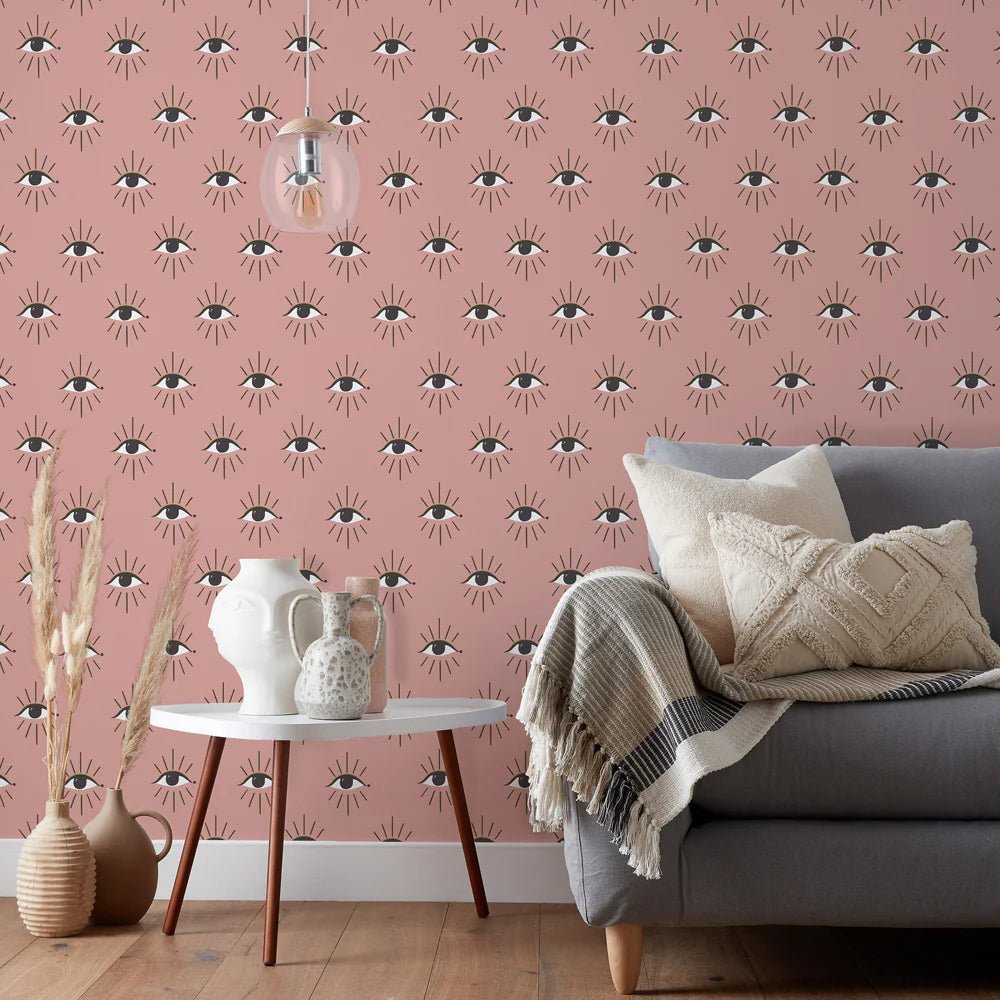 Theia Gold Foil Wallpaper - Blush - Furn - THEIA/WP1/BLS - Premier Wallcovering