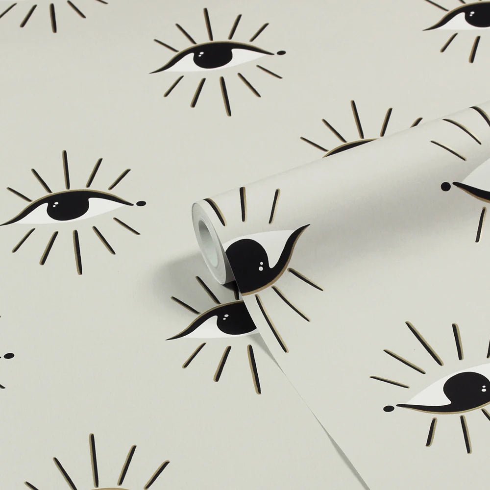 Theia Gold Foil Wallpaper - Grey/Beige - Furn - THEIA/WP1/GBE - Premier Wallcovering