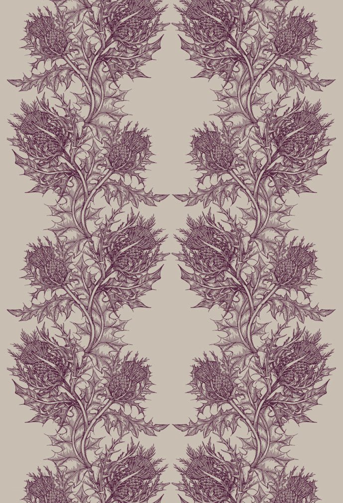 Thistle Fabric - Beetroot - Timorous Beasties - THL/1614/06 - Premier Wallcovering