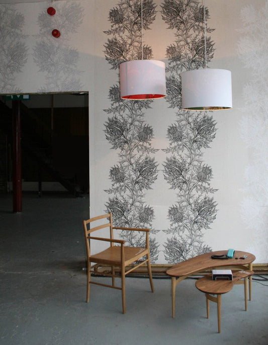 Thistle Superwide Wallpaper - Black on Ivory - Timorous Beasties - SWP/THL/IVY/01 - Premier Wallcovering