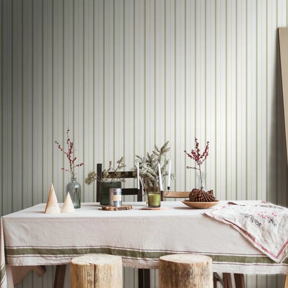 Thread Stripe Wallpaper - Basil - Ohpopsi - SIS50158W - Premier Wallcovering
