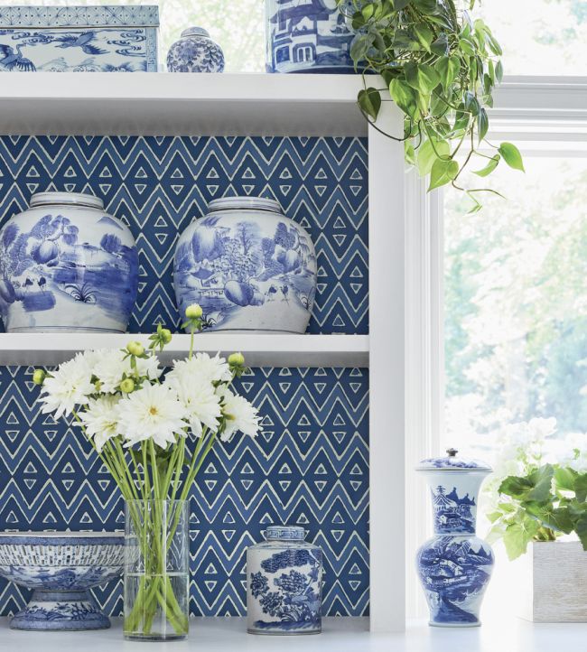 Tiburon Wallpaper - Navy - Thibaut - T13237 - Premier Wallcovering