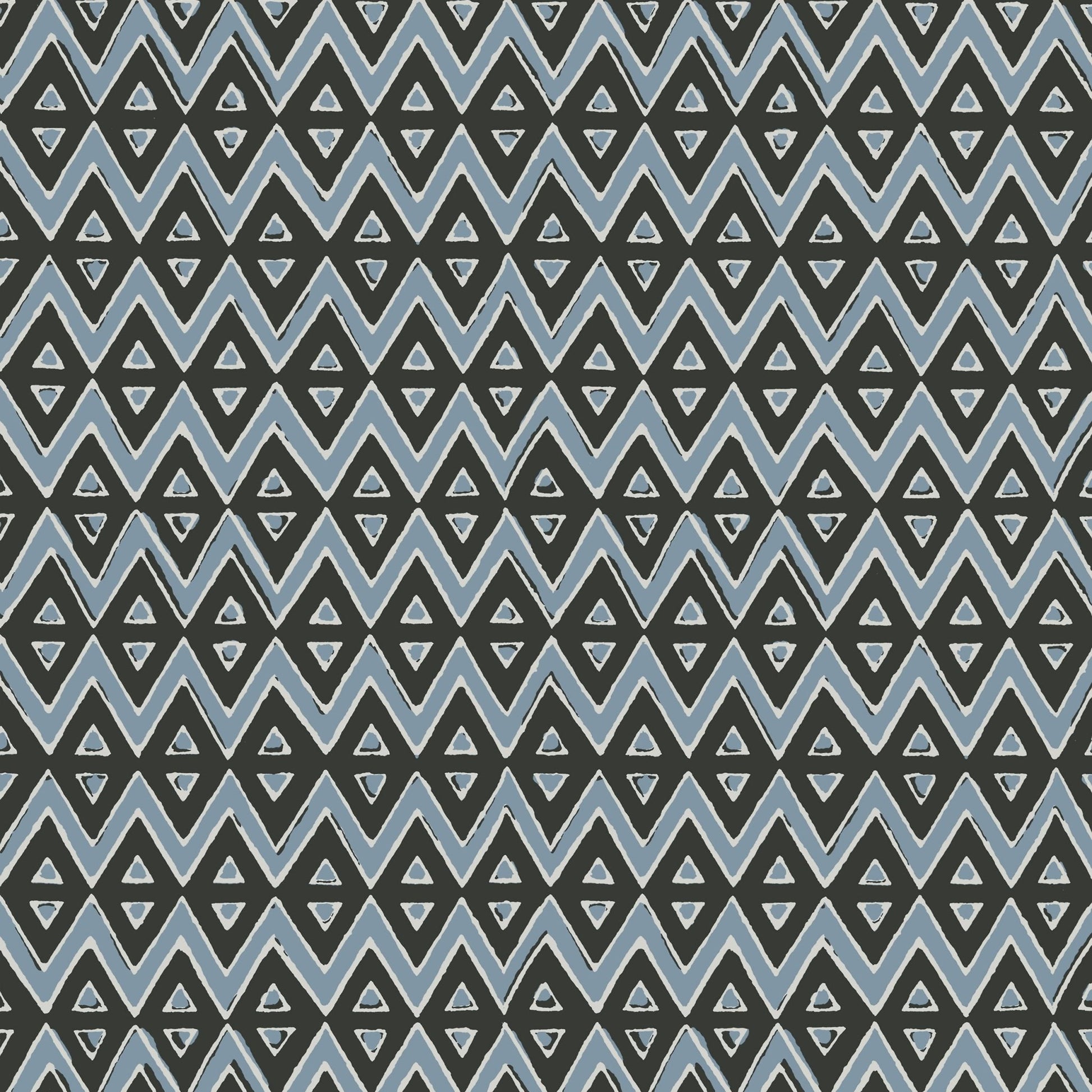 Tiburon Wallpaper - Black & Mineral Blue - Thibaut - T13233 - Premier Wallcovering