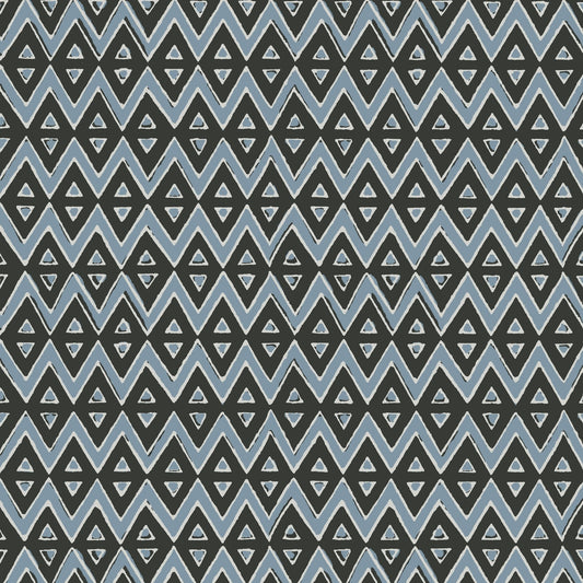 Tiburon Wallpaper - Black & Mineral Blue - Thibaut - T13233 - Premier Wallcovering