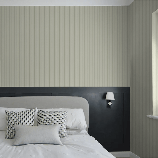 Ticking Stripe Wallpaper - Sage - Ohpopsi - SIS50111W - Premier Wallcovering