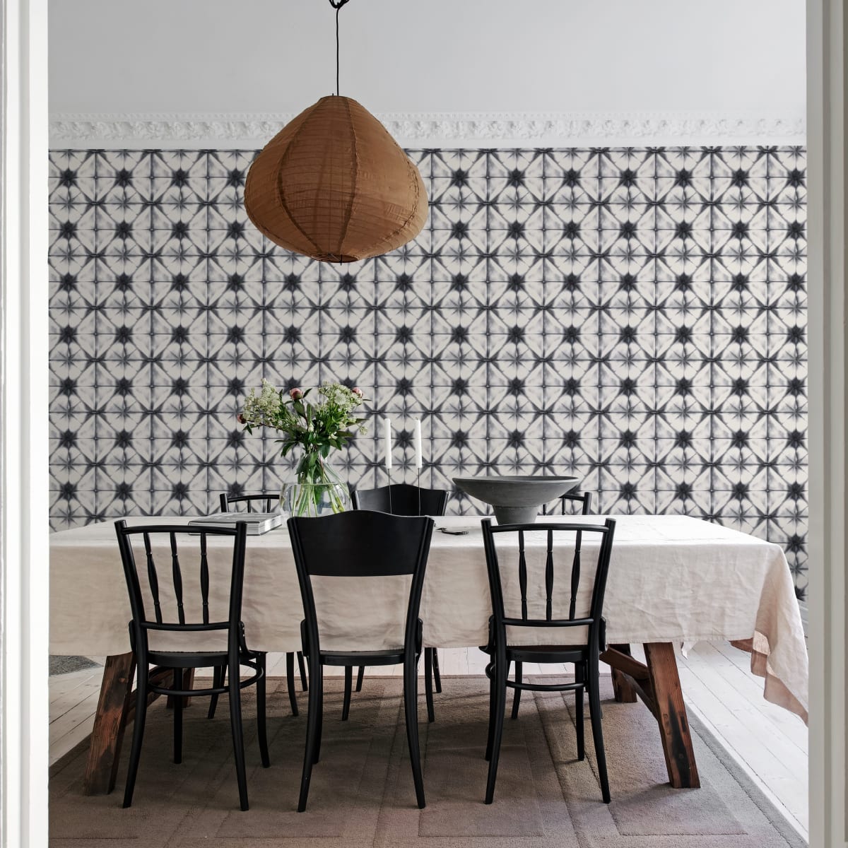 Tie Dye Kaleidoscope Wallpaper - Dark Blue - Rebel Walls - R18540 - Premier Wallcovering