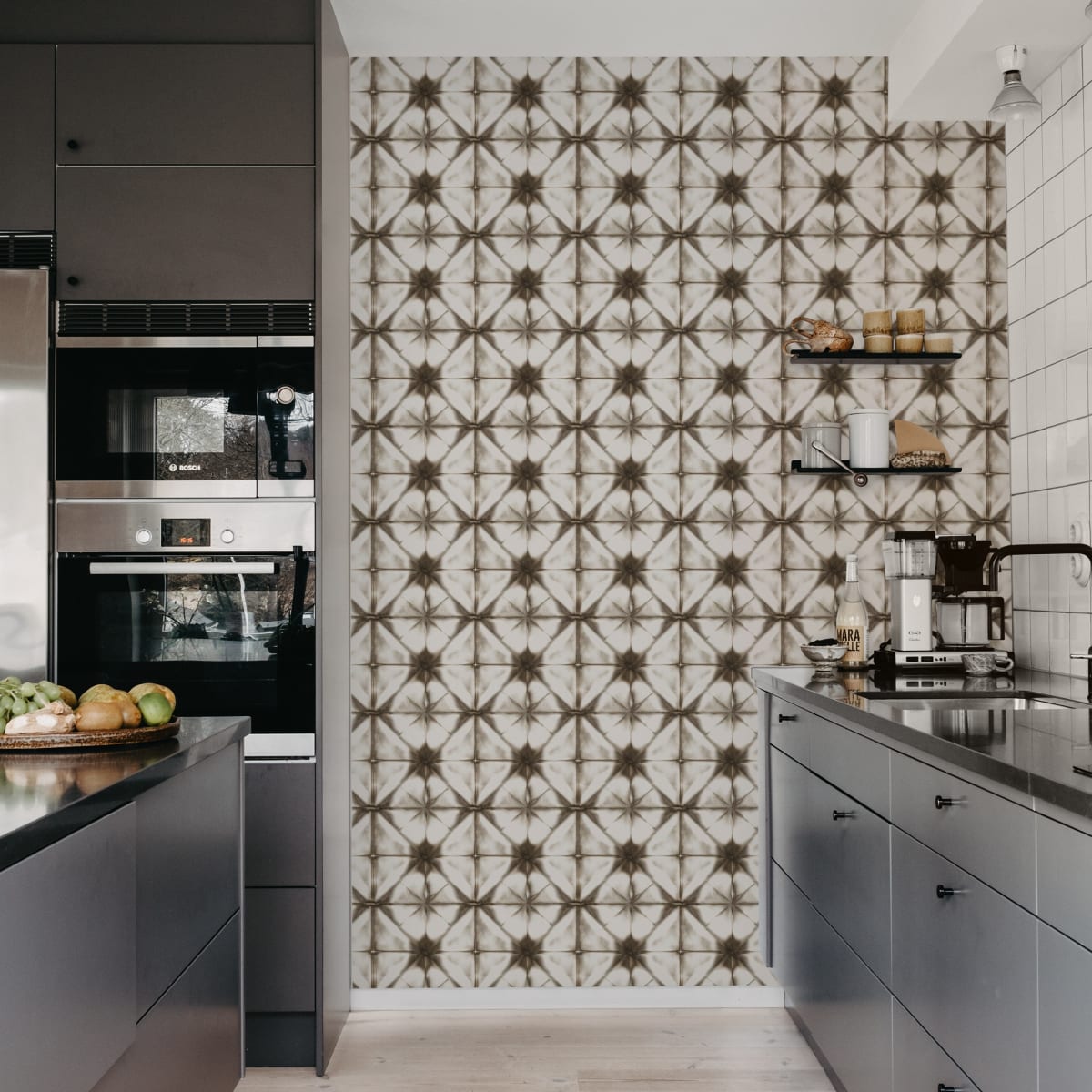 Tie Dye Kaleidoscope Wallpaper - Brown - Rebel Walls - R18541 - Premier Wallcovering