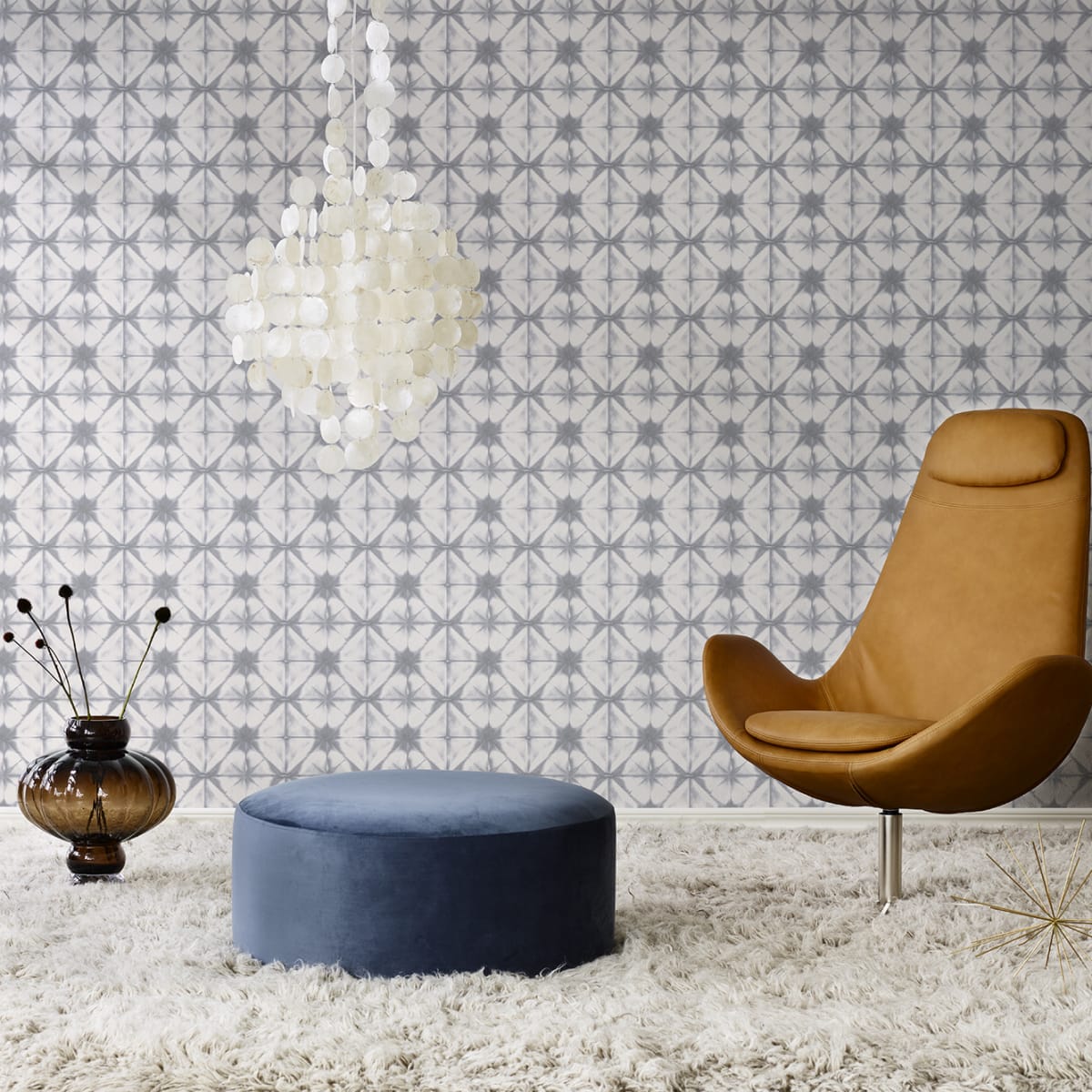 Tie Dye Kaleidoscope Wallpaper - Grey - Rebel Walls - R18542 - Premier Wallcovering