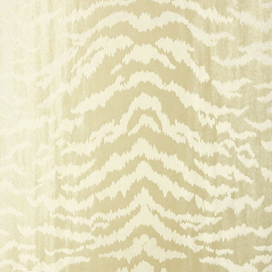 Tiger Flock Wallpaper - Pearl - Thibaut - T83064 - Premier Wallcovering