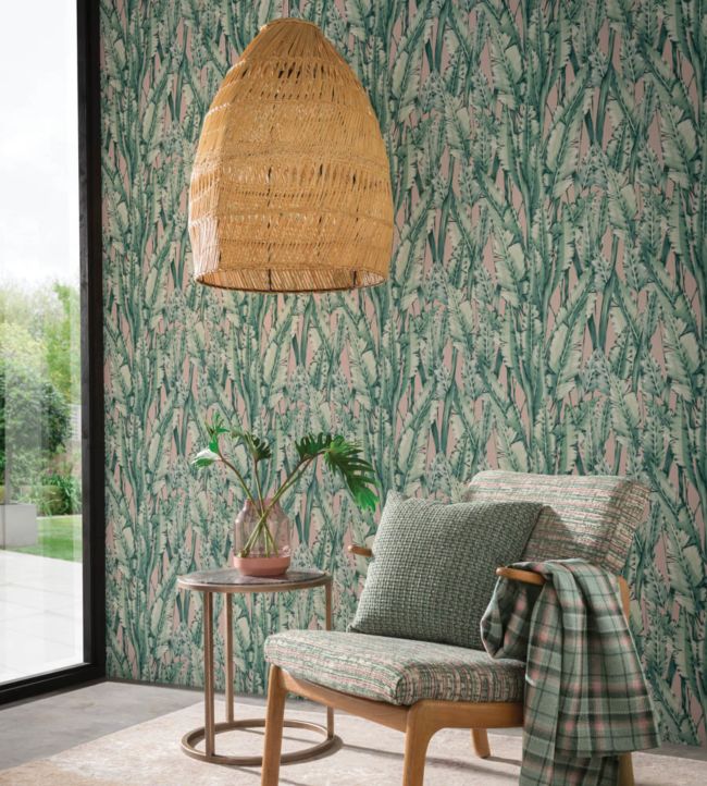Tiger Leaf Wallpaper - Green - Osborne & Little - W7333-02 - Premier Wallcovering