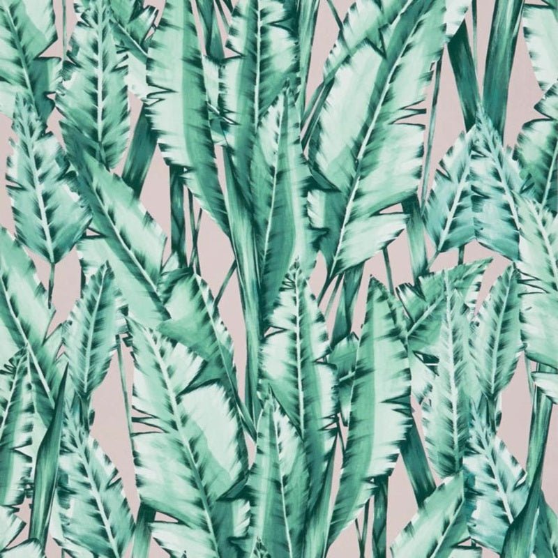 Tiger Leaf Wallpaper - Mint / Blush - Osborne & Little - W7333-01 - Premier Wallcovering