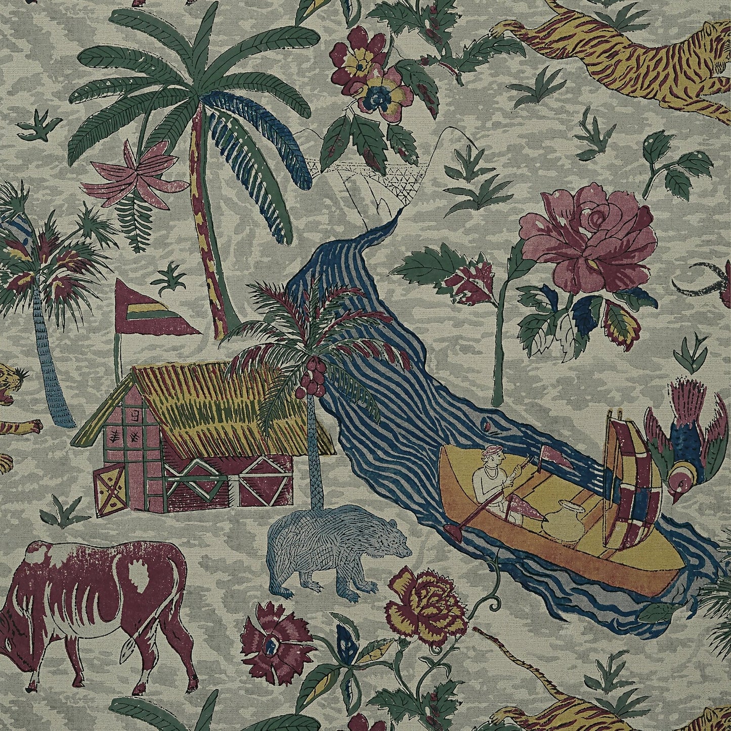 Tiger Reserve Wallpaper - Jewel - Thibaut - T10234 - Premier Wallcovering