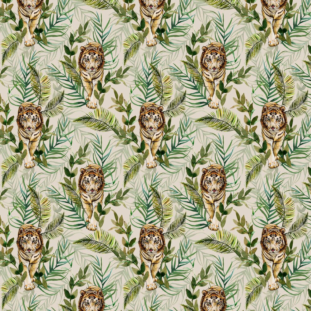 Tiger Tiger Wallpaper - Cream - The Graduate Collection - EG1TIGWALC - Premier Wallcovering