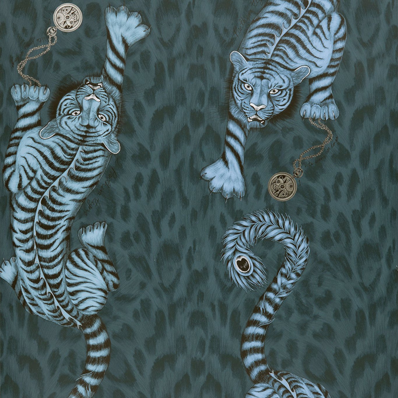 Tigris Wallpaper - Navy - Clarke & Clarke - Emma J Shipley - W0105/03 - Premier Wallcovering