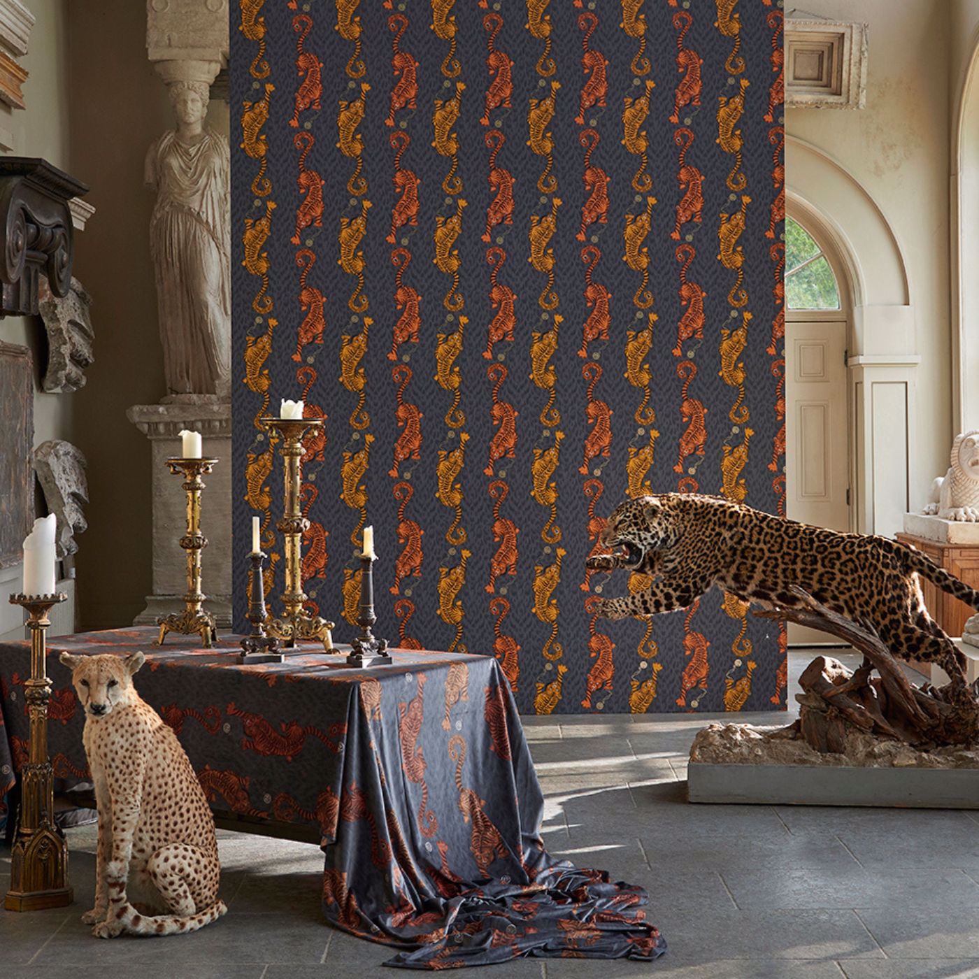 Tigris Wallpaper - Flame - Clarke & Clarke - Emma J Shipley - W0105/01 - Premier Wallcovering