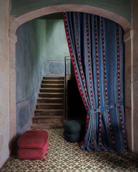 Tikal Fabric - Azur - Manuel Canovas - M4180-01 - Premier Wallcovering