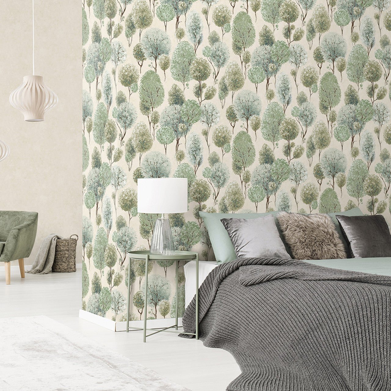 Tilia Julie Feels Home Wallpaper - Sage Greyish - Hohenberger - 26924 - Premier Wallcovering