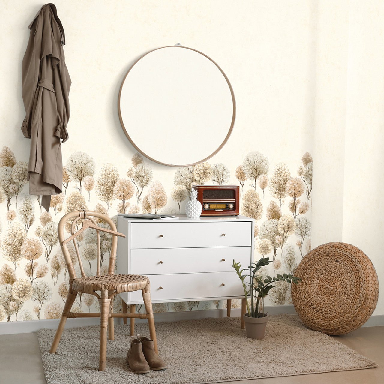 Tilia Twin Julie Feels Home Wall Mural - Cord Cream - Hohenberger - 26970 - Premier Wallcovering