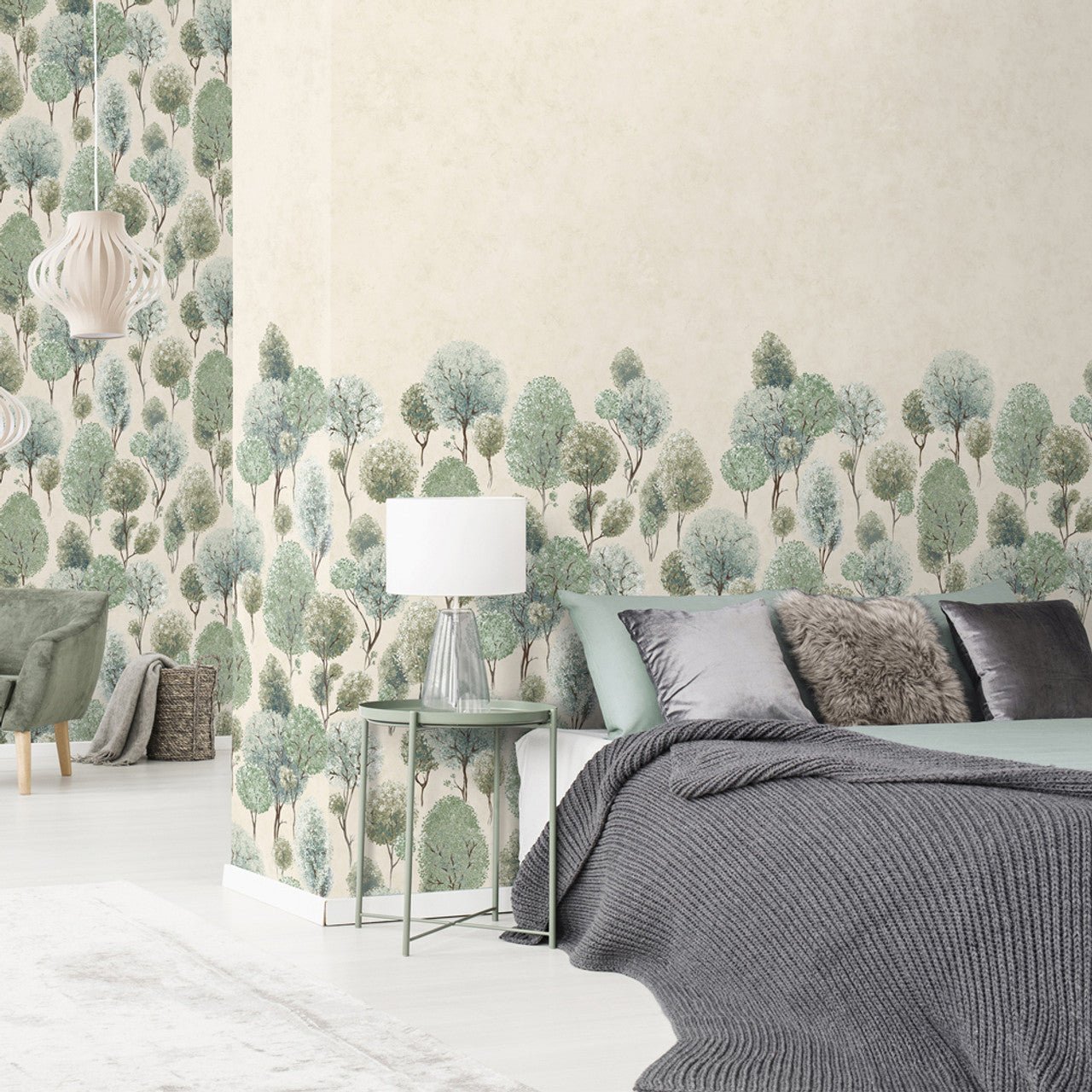 Tilia Twin Julie Feels Home Wall Mural - Sage Greyish - Hohenberger - 26968 - Premier Wallcovering
